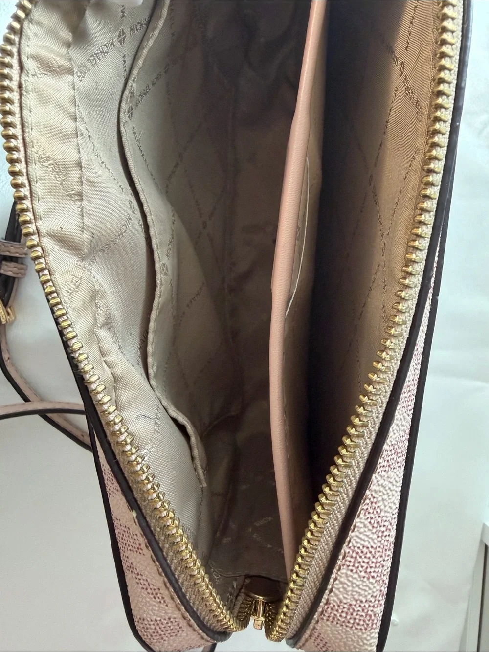 Michael Kors Blush Pink MK Logo Crossbody Bag